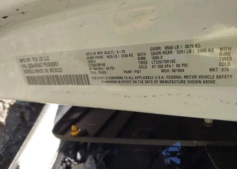 2023 Ram Promaster 1500 Low Roof 136 Wb z USA, uszkodzony, nr VIN 3C6LRVAG7PE558061